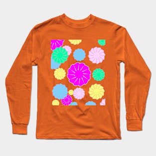 Set of Colorful flowers blooming Long Sleeve T-Shirt